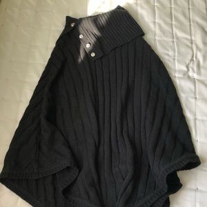 Black Michael Kor's Poncho Sweater